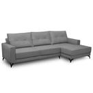 Sofá 4 Lugares com Chaise Direito 265cm Soreh F05 Veludo Prata - Mpozenato