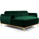 Sofá 4 Lugares com Chaise Esquerdo Para Sala Molino 265cm D02 Veludo Verde Musgo B-303 - Lyam Decor Sofá 4 Lugares com Chaise Esquerdo Para Sala Molino 265cm D02 Veludo Verde Musgo B-303 - Lyam Decor