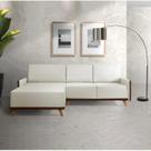 Sofá 4 Lugares com Chaise Lado Esquerdo 258cm material sintético Geribá Bege/Marrom