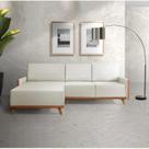 Sofá 4 Lugares com Chaise Lado Esquerdo 258cm material sintético Geribá Bege/Paçoca