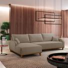 Sofá 4 Lugares com Chaise Lado Esquerdo 300cm em Veludo Mercúrio