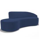 Sofá 4 Lugares Curvo Sala de Estar Living Firenze Direito D02 Veludo Azul Marinho 280 cm D-304 - Lyam