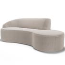 Sofá 4 Lugares Curvo Sala de Estar Living Firenze Esquerdo D02 Bouclê Bege 260 cm C-62 - Lyam