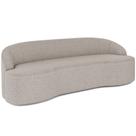 Sofá 4 Lugares Curvo Sala de Estar Living Lótus D02 Bouclê Bege 260 cm B-62 - Lyam Decor