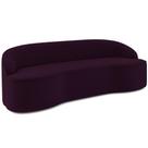 Sofá 4 Lugares Curvo Sala De Estar Living Lótus D02 Veludo Roxo 230 Cm C-292