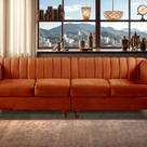 Sofá 4 Lugares Decoração Retrô Clássico Realeza Chesterfield