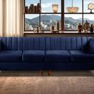 Sofá 4 Lugares Decoração Retrô Clássico Realeza Chesterfield