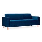 Sofá 4 Lugares Herval Elos, Veludo Azul, 208 cm Sofá 4 Lugares Herval Elos, Veludo Azul, 208 cm
