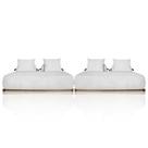 Sofá 4 Lugares Ilha 2 Módulos 180cm Viero S06 Bouclê Branco - Mpozenato