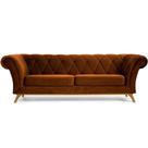 Sofá 4 Lugares Império 280 Cm Veludo Telha C-262