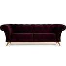 Sofá 4 Lugares Império 300 Cm Veludo Roxo Grape C-292