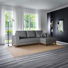 Sofá 4 Lugares Josie com Chaise Direito Linho Cinza 250 cm