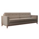 Sofá 4 Lugares Living Base de Madeira Linho Cotton Bege