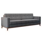 Sofá 4 Lugares Living Base de Madeira Linho Cotton Cinza