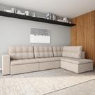 Sofá 4 Lugares Macon com Chaise Direito Veludo Marfim