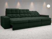 Sofá 4 Lugares Net Jobim Assento Retrátil e Reclinável Verde 2,30m (L) Sofá 4 Lugares Net Jobim Assento Retrátil e Reclinável Verde 2,30m (L)