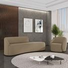 Sofá 4 Lugares Orgânico 220cm Morgan e Poltrona Lua Suede Marrom Rato D03 - D'Rossi Sofá 4 Lugares Orgânico 220cm Morgan e Poltrona Lua Suede Marrom Rato D03 - D'Rossi