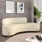 Sofá 4 Lugares Orgânico 220cm Morgan Pé Aço Dourado Linho D03 - D'Rossi