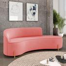 Sofá 4 Lugares Orgânico 220cm Morgan Pé Aço Dourado Suede D03 - D'Rossi