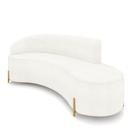 Sofá 4 Lugares Orgânico 220cm Pé Dourado Morgan Bouclê Off White D03 - D'rossi