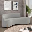 Sofá 4 Lugares Orgânico 220cm Pé Dourado Morgan Suede Cinza D03 - D'Rossi