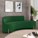 Sofá 4 Lugares Orgânico 220cm Pé Dourado Morgan Suede Verde