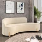 Sofá 4 Lugares Orgânico 220cm Pé Dourado Morgan Veludo D03 - D'Rossi