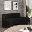 Sofá 4 Lugares Orgânico 220cm Pé Dourado Morgan Veludo Preto D03 - D'Rossi