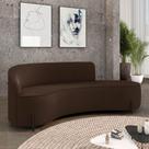 Sofá 4 Lugares Orgânico 220cm Pé Ferro Preto Morgan Suede Marrom