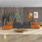 Sofá 4 Lugares Orgânico Com Chaise E 3 Módulos Berlim Bouclê Caramelo-grafite K01 - D'rossi