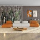 Sofá 4 Lugares Orgânico Com Chaise E 3 Módulos Berlim Bouclê Caramelo-off White K01 - D'rossi