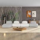 Sofá 4 Lugares Orgânico Com Chaise E 3 Módulos Berlim Bouclê Cinza Claro-off White K01 - D'rossi