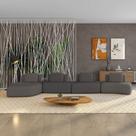 Sofá 4 Lugares Orgânico com Chaise e 3 Módulos Berlim Bouclê Grafite K01 - D Rossi