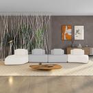 Sofá 4 Lugares Orgânico Com Chaise E 3 Módulos Berlim Bouclê Off White-cinza Claro K01 - D'rossi