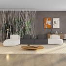 Sofá 4 Lugares Orgânico Com Chaise E 3 Módulos Berlim Bouclê Off White-grafite K01 - D'rossi