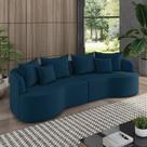 Sofá 4 Lugares Orgânico Living 250cm Mersa Veludo K01 - D'Rossi