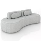Sofá 4 Lugares Orgânico Para Sala Living 280cm Vasti M03 Linho Cinza - Lyam Decor