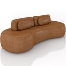 Sofá 4 Lugares Orgânico Para Sala Living 280cm Vasti M03 material sintético Whisky - Lyam Decor
