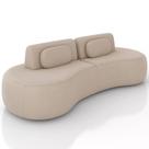 Sofá 4 Lugares Orgânico Para Sala Living 280cm Vasti M03 Veludo Bege - Lyam Decor
