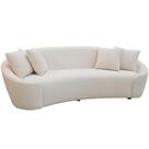 Sofá 4 Lugares Orgânico Sala de Estar Living 270cm Adam T03 Veludo Bege - Lyam Decor