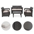 Sofá 4 Lugares Para Jardim Área Externa Rattan Syberflex