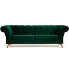 Sofá 4 Lugares Para Sala de Estar Império 300 cm D02 Veludo Verde Musgo C-303 - Lyam Decor
