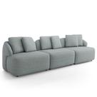 Sofá 4 Lugares Para Sala de Estar Living 288cm Arlo F04 Linho Cinza Lyam Decor Sofá 4 Lugares Para Sala de Estar Living 288cm Arlo F04 Linho Cinza Lyam Decor