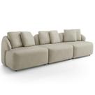 Sofá 4 Lugares Para Sala de Estar Living 288cm Arlo F04 Veludo Bege Lyam Decor