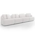Sofá 4 Lugares Para Sala de Estar Living 308cm Arlo F04 Bouclê Branco Lyam Decor