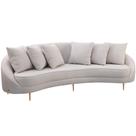 Sofá 4 Lugares Para Sala de Estar Living Orgânico 270cm Moah T03 Linho Bege - Lyam Decor