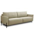 Sofá 4 Lugares Para Sala Living Industrial 264cm Italy L06 Couro Pérola - Lyam Decor