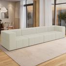 Sofá 4 Lugares Para Sala Living Modular 352cm Lancaster F04 Linho Cru - Lyam Decor
