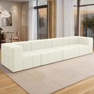 Sofá 4 Lugares Para Sala Living Modular 352cm Lancaster F04 Veludo Bege - Lyam Decor