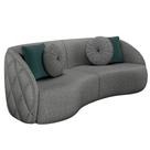 Sofá 4 Lugares Para Sala Living Olimpo 318 cm M03 Linho Chumbo - Lyam Decor